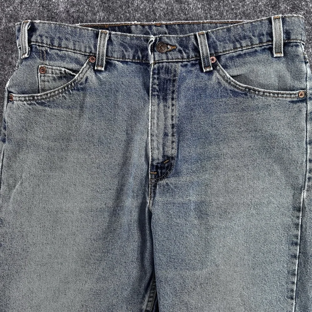 Vintage 90s Levi's 550 Size 34 Relaxed Fit Denim Blue Jeans Orange Tab Shorts